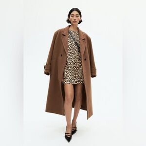 Leopard Print, Shoulder-Pad, A-Line Dress.